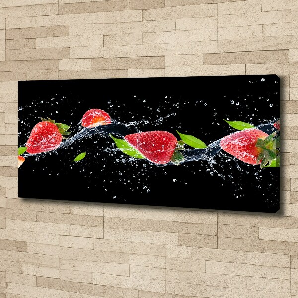Bild auf leinwand Erdbeeren und Wasser