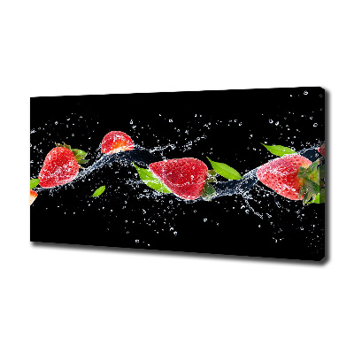 Bild auf leinwand Erdbeeren und Wasser