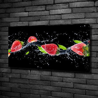 Bild auf leinwand Erdbeeren und Wasser