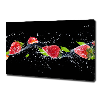 Bild auf leinwand Erdbeeren und Wasser
