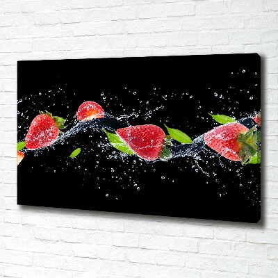 Bild auf leinwand Erdbeeren und Wasser