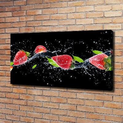 Bild auf leinwand Erdbeeren und Wasser