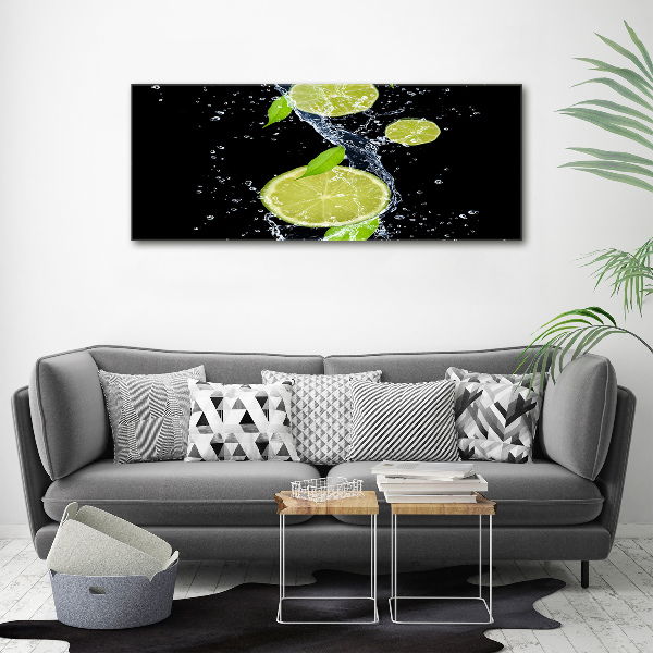 Wandbild Limetten und Wasser