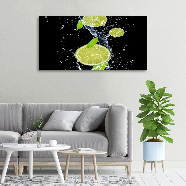 Wandbild Limetten und Wasser