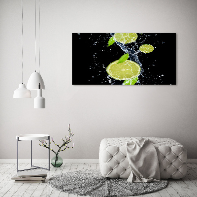 Wandbild Limetten und Wasser