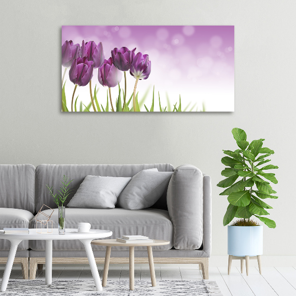 Wandbild Lila Tulpen