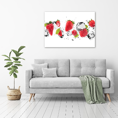 Wandbild Erdbeeren und Wasser