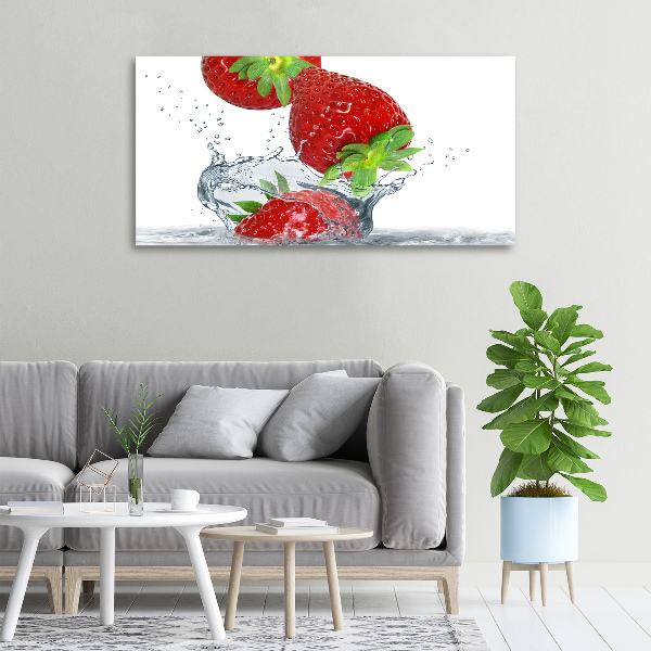 Fotobild Erdbeeren und Wasser