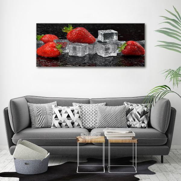 Bild auf leinwand Erdbeeren mit Eis