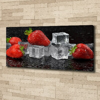 Bild auf leinwand Erdbeeren mit Eis