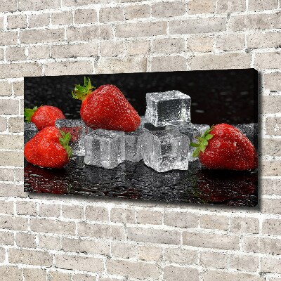 Bild auf leinwand Erdbeeren mit Eis