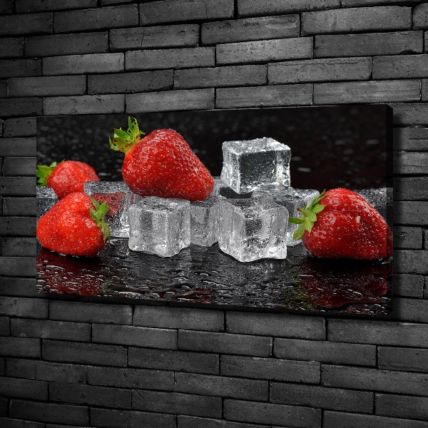 Bild auf leinwand Erdbeeren mit Eis
