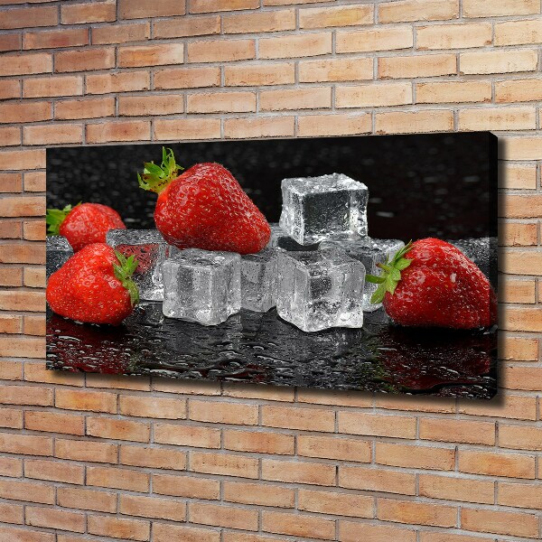 Bild auf leinwand Erdbeeren mit Eis