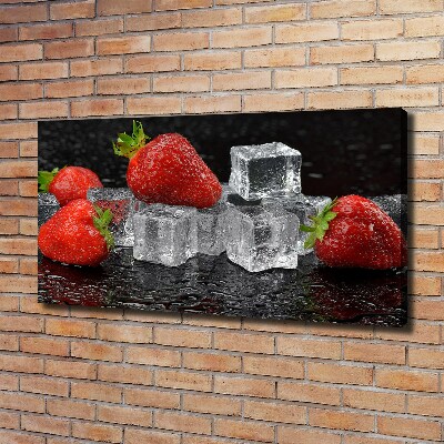Bild auf leinwand Erdbeeren mit Eis