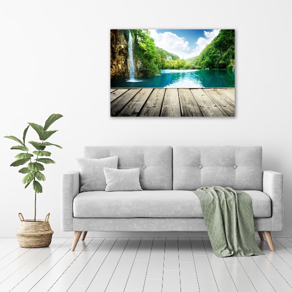 Wandbild Wasserfall im Wald