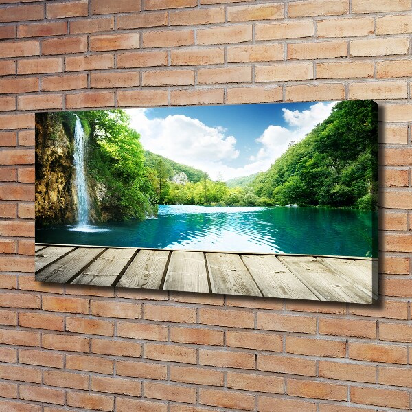 Wandbild Wasserfall im Wald