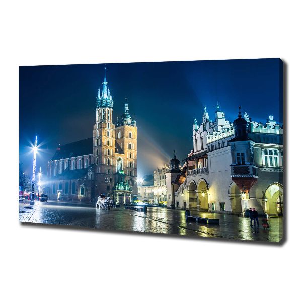 Wandbild Krakau bei Nacht