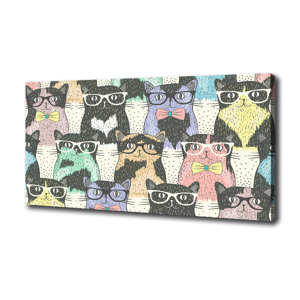 Wandbild Katzen mit Brille