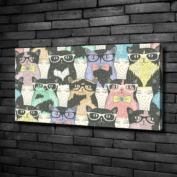 Wandbild Katzen mit Brille