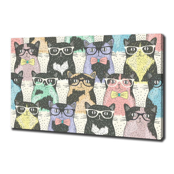 Wandbild Katzen mit Brille