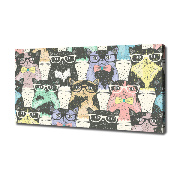 Wandbild Katzen mit Brille