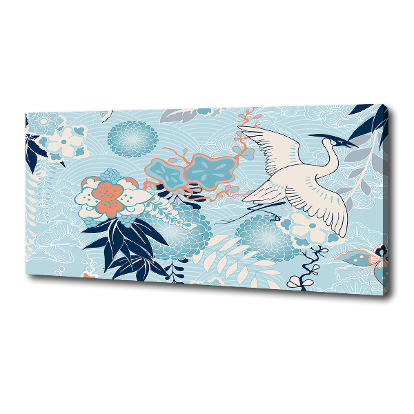 Bild auf leinwand Kranich und Blumen