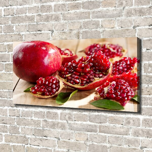 Wandbild Granatapfel mit Blättern