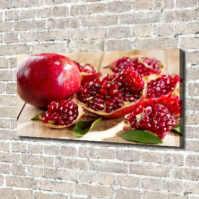 Wandbild Granatapfel mit Blättern