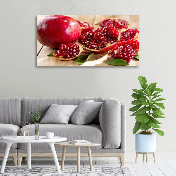 Wandbild Granatapfel mit Blättern