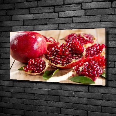 Wandbild Granatapfel mit Blättern