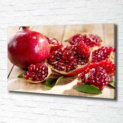 Wandbild Granatapfel mit Blättern