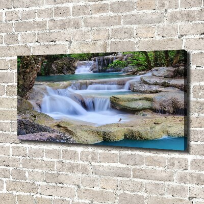 Bild auf leinwand Wasserfall im Wald
