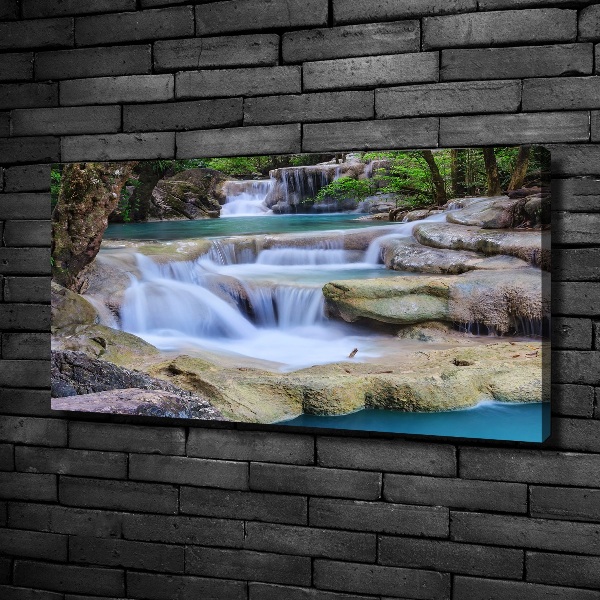 Bild auf leinwand Wasserfall im Wald