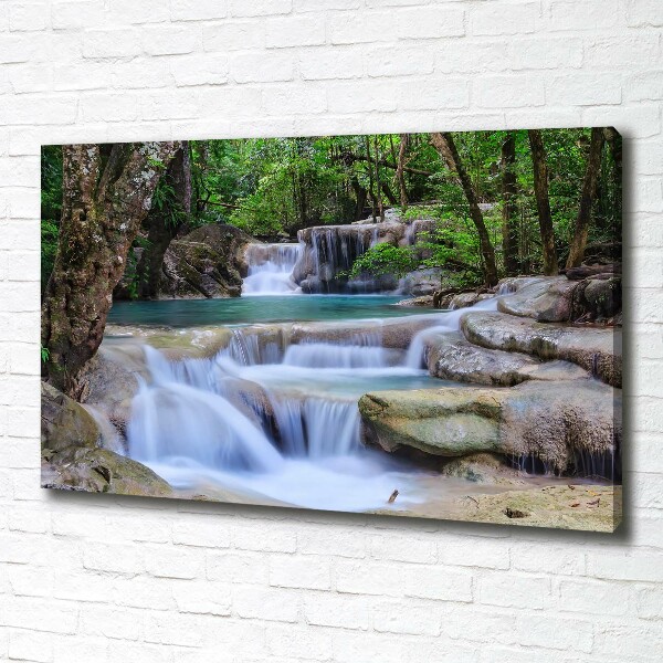 Bild auf leinwand Wasserfall im Wald