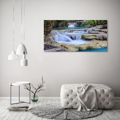 Bild auf leinwand Wasserfall im Wald