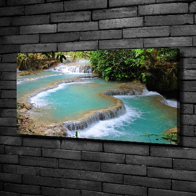 Bild auf leinwand Wasserfall im Wald