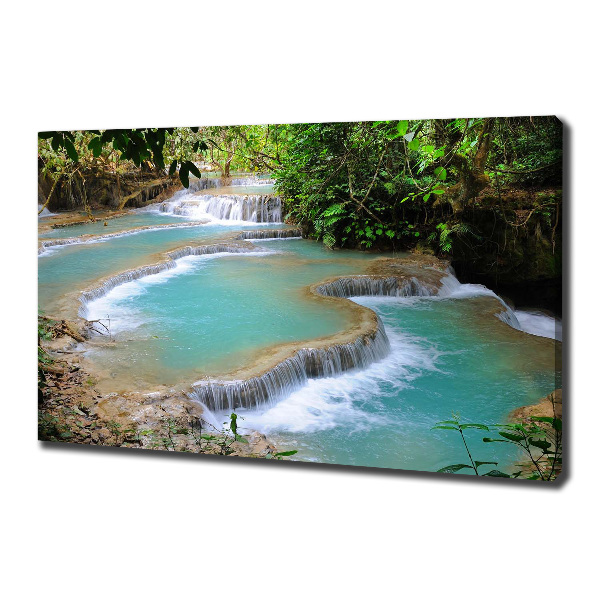 Bild auf leinwand Wasserfall im Wald