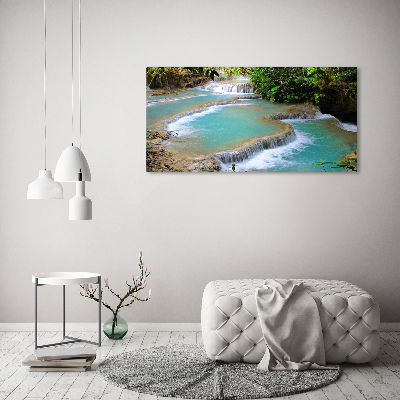 Bild auf leinwand Wasserfall im Wald