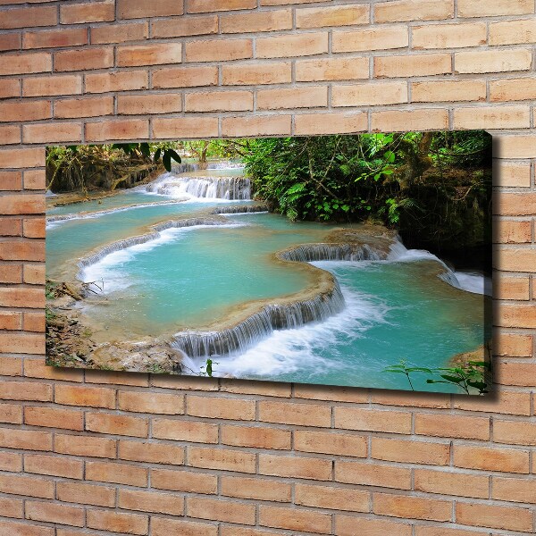 Bild auf leinwand Wasserfall im Wald