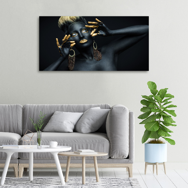 Bild auf leinwand Frau in Schwarz