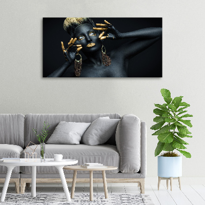 Bild auf leinwand Frau in Schwarz