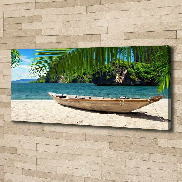 Bild auf leinwand Ein Boot am Strand
