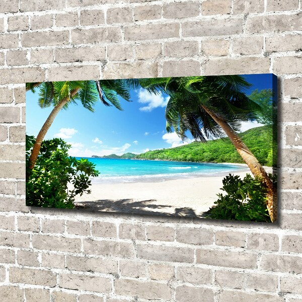 Bild auf leinwand Strand der Seychellen