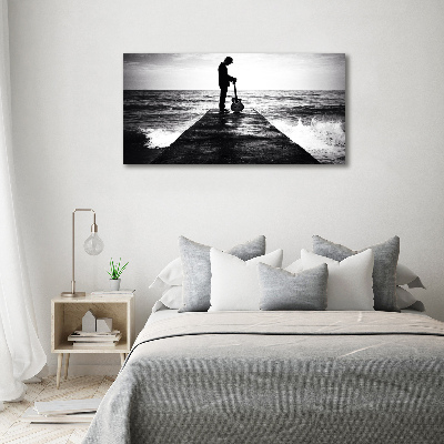 Wandbild Gitarrist auf dem Pier