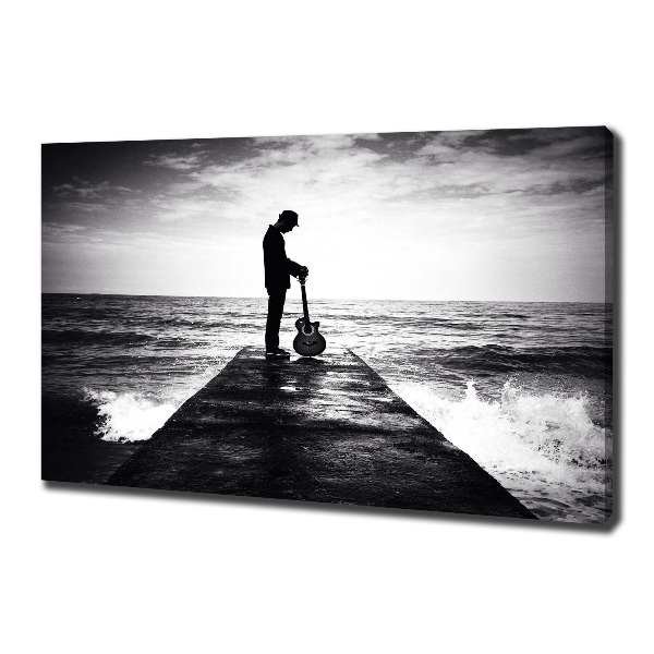 Wandbild Gitarrist auf dem Pier