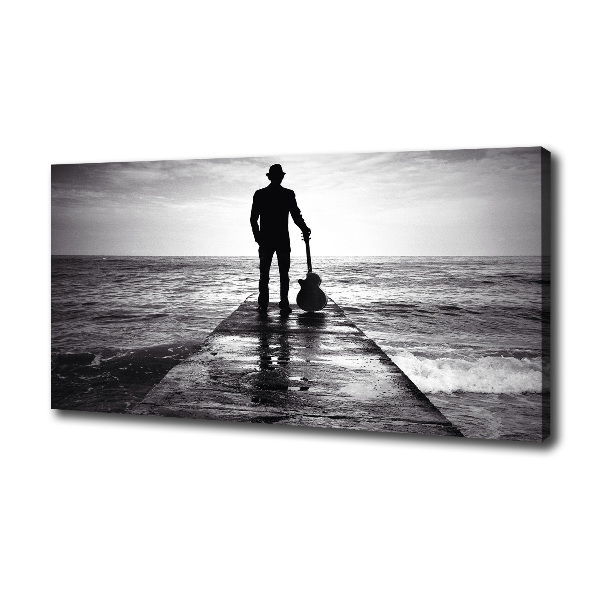 Fotobild Gitarrist auf dem Pier