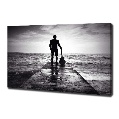 Fotobild Gitarrist auf dem Pier