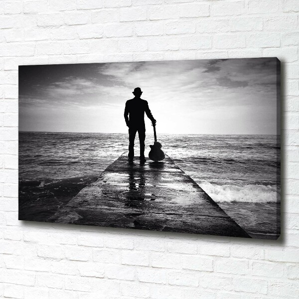 Fotobild Gitarrist auf dem Pier