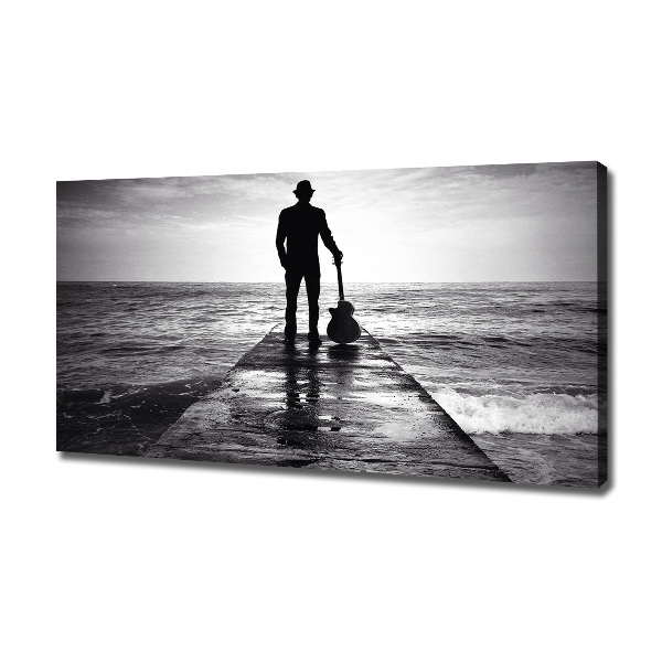 Fotobild Gitarrist auf dem Pier