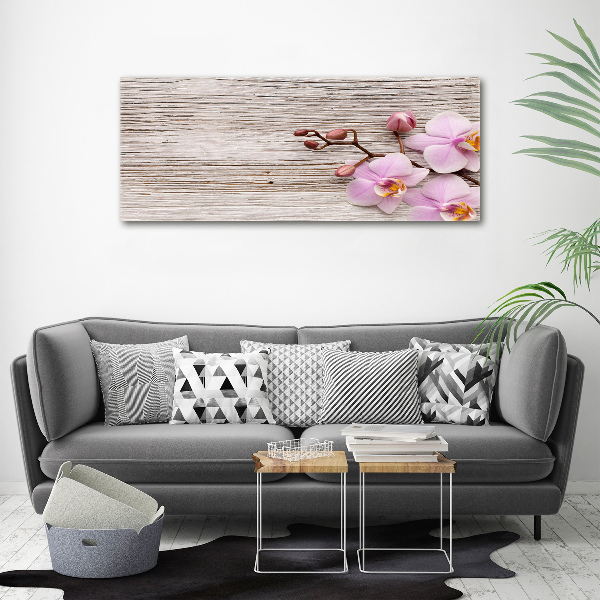Bild auf leinwand Orchidee auf Holz